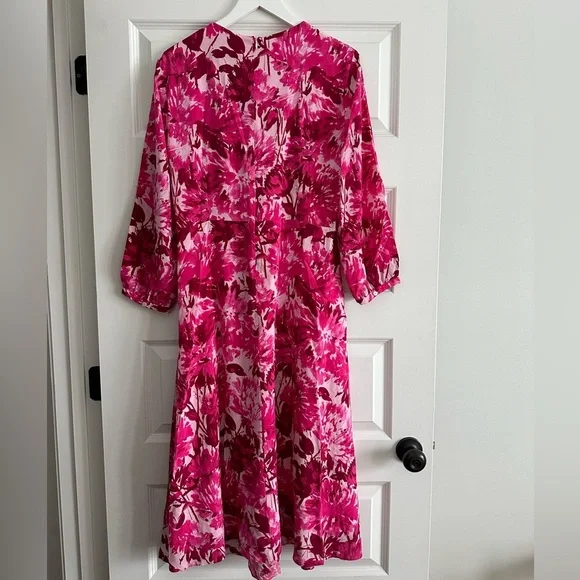 The Fold Lora Dress in Pink NWT 100% Silk - Picture 9 of 14